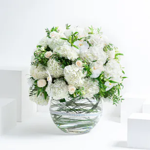 White Flowers | Glass Bowl
