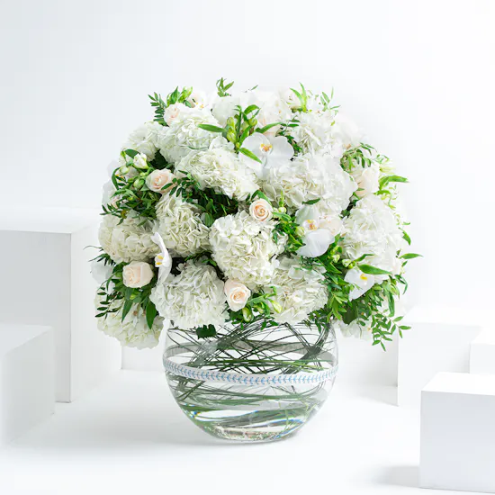 White Flowers | Glass Bowl