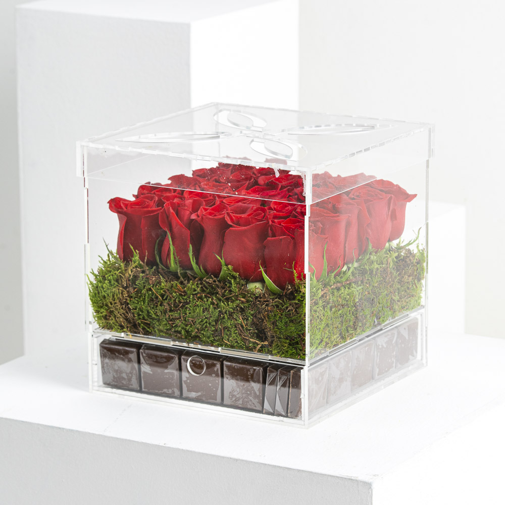 الورود مع الشوكولاتة