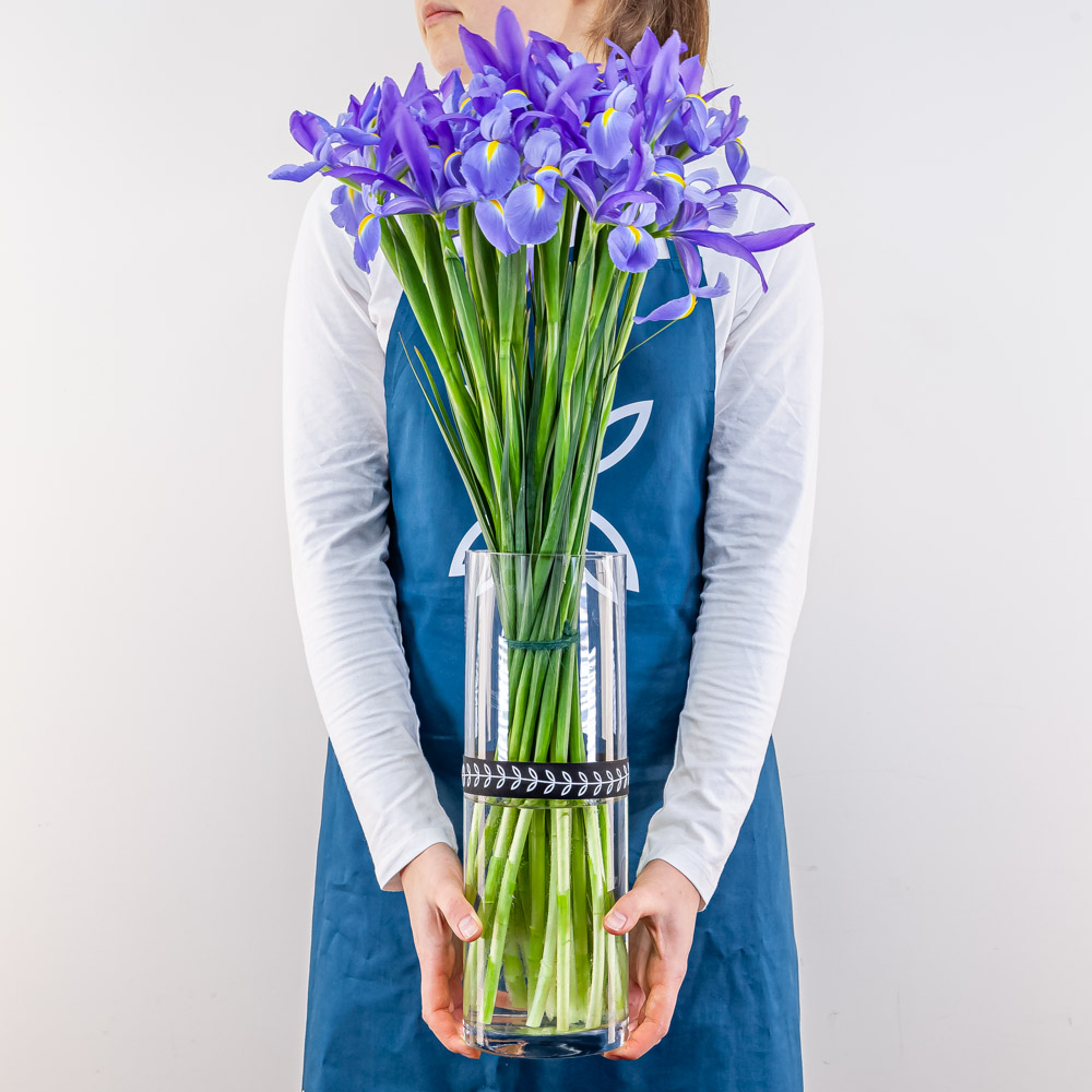 Blue Iris | Cylinder Vase 