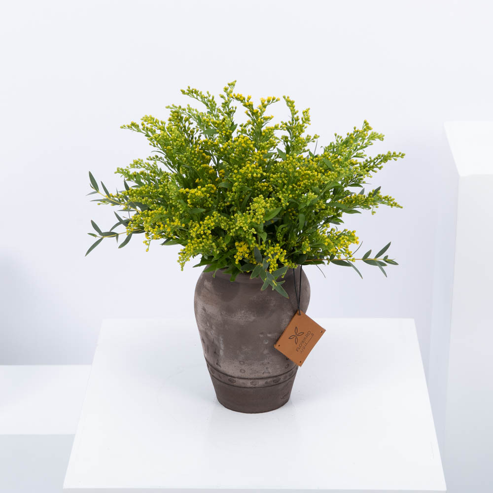 مزهرية بنقش القط العسيري من كيراموس | زهور مشرقة