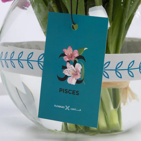 Pisces In Purple | White Tulip & Purple Alstroemeria