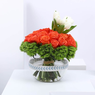 Orange and white