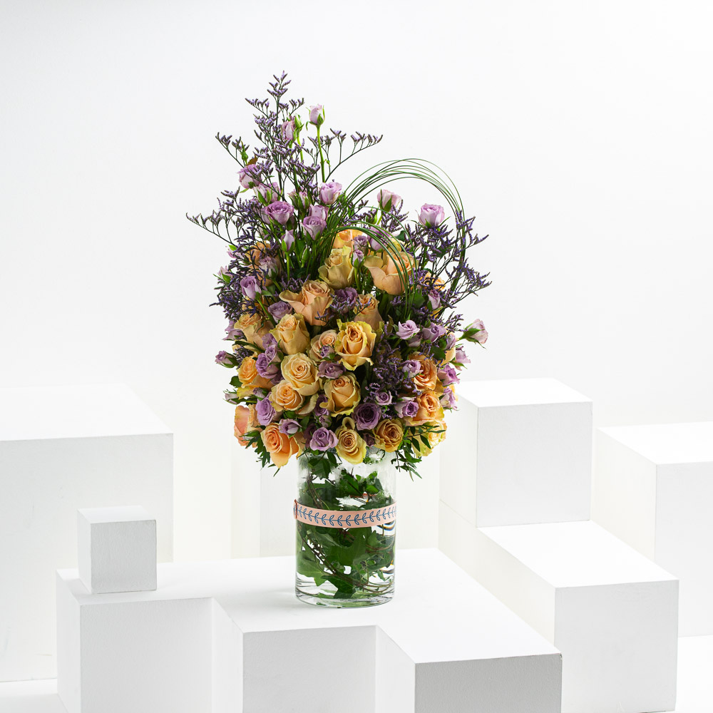 Pastel Blossoms | Glass Vase