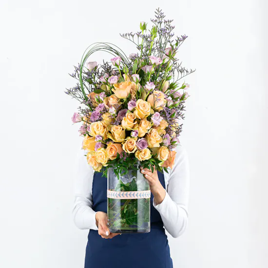 Pastel Blossoms | Glass Vase