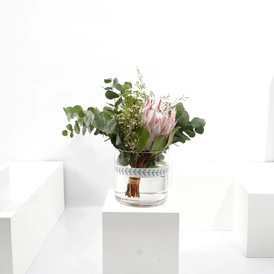 Pretty Protea |  Glass Vase 1