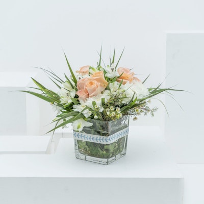 Pastel Blossoms | Square Vase