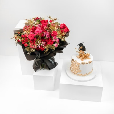 Golden Graduation Cake