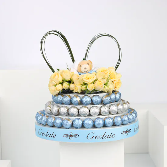 Creolate Baby Boy Small Praline Tower | Baby Roses