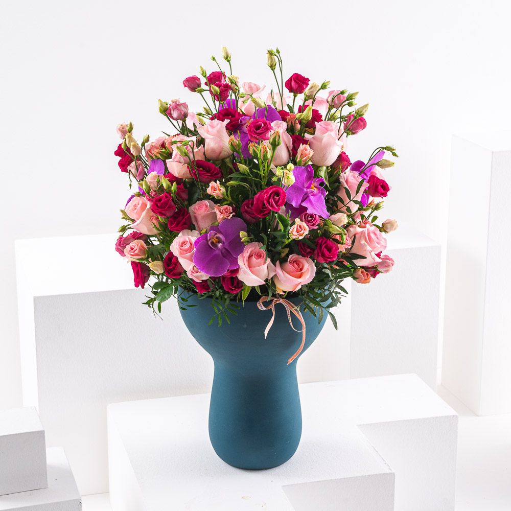 ليلة النجوم الوردية | مزهرية ورد