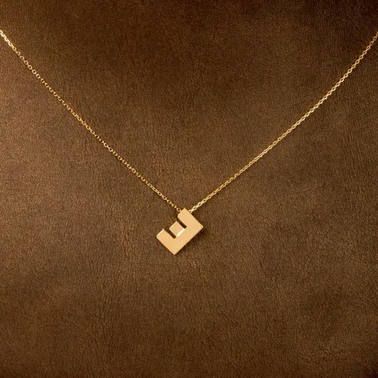 Midad Letter Noon Necklace | 18 k Gold