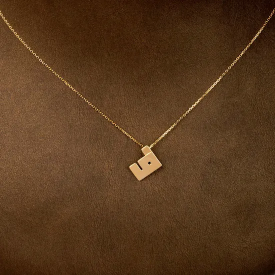 Midad letter Faa necklace | 18 k Gold
