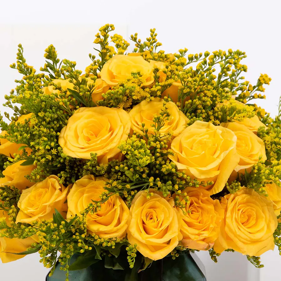 Yellow Flowers | Green Vase 4