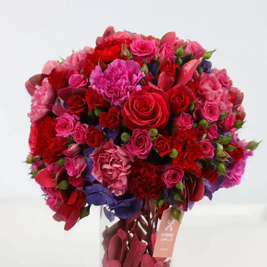 10 Fuchsia Roses & Baby Roses | Cylinder