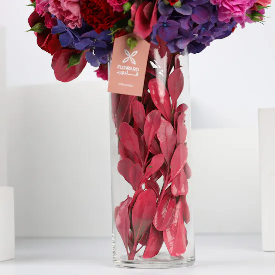 10 Fuchsia Roses & Baby Roses | Cylinder