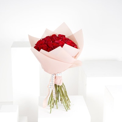 35 Red Roses | Pink Wrap