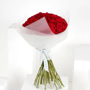50 Red Roses | White Wrap