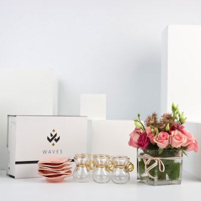 Otantik Pink Waves Tea Set
