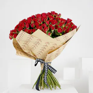 70 Red Baby Roses Hand Bouquet V 70 Red Baby Roses Hand Bouquet V