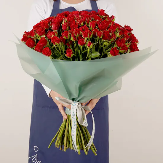 70 Red Baby Roses Hand Bouquet III