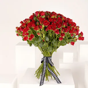 70 Red Baby Roses Hand Bouquet IV