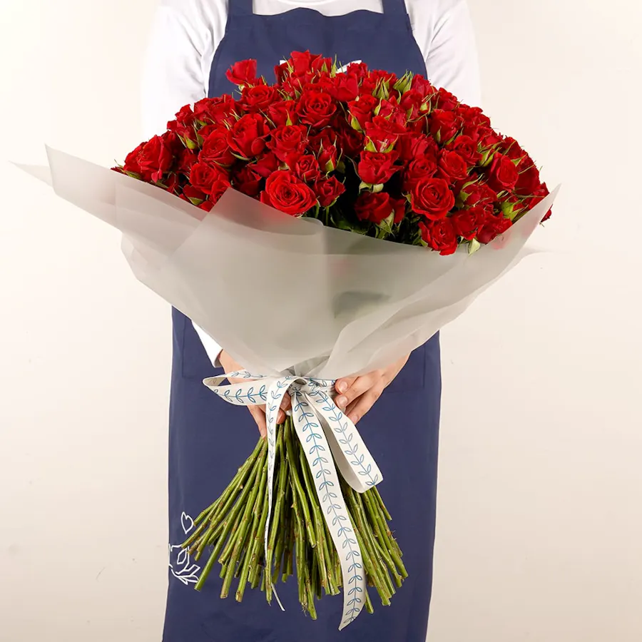 100 Baby Roses | White Wrap 1