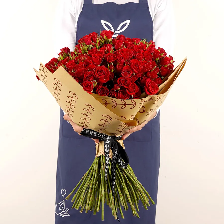 100 Red Baby Roses Hand Bouquet IV 1