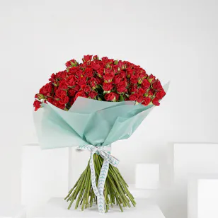 100 Baby Red Roses | Green Wrap 100 Baby Red Roses | Green Wrap