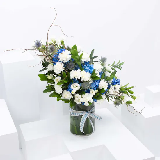 Hydrangea & Carnation | Glass Vase