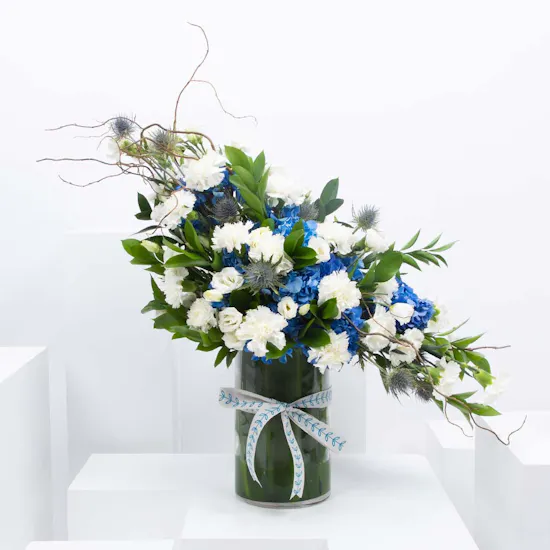 Hydrangea & Carnation | Glass Vase