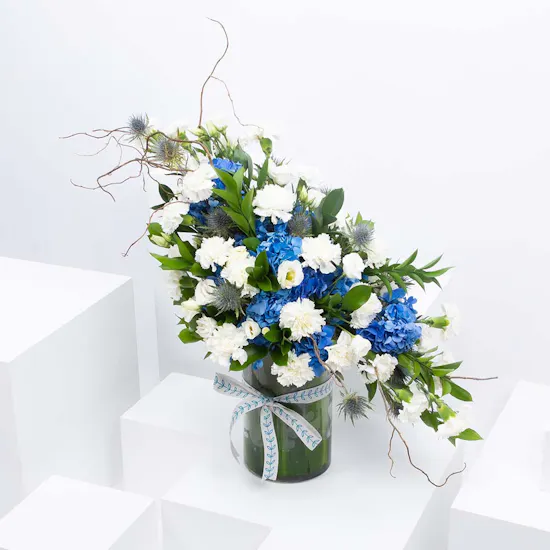 Hydrangea & Carnation | Glass Vase
