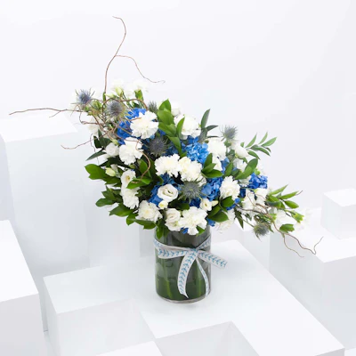 Hydrangea & Carnation | Glass Vase Hydrangea & Carnation | Glass Vase