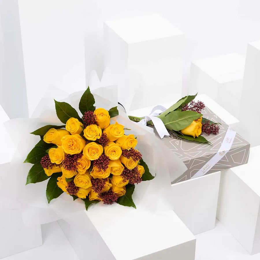 Levo Chocolate Big Box | Yellow Roses 1
