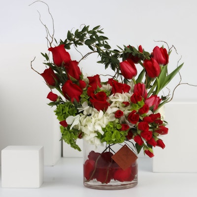 Roses & Tulips | Cylinder Vase