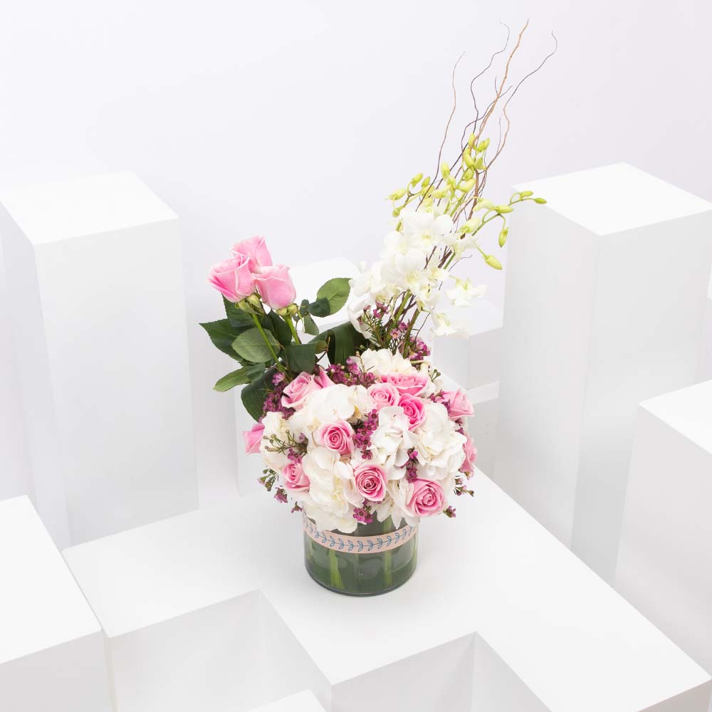 بهجة زهور | مزهرية اسطوانيه