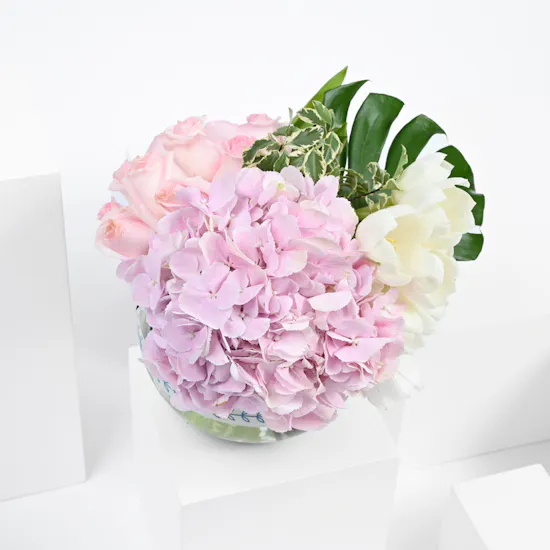Pink & White | Glass Bowl