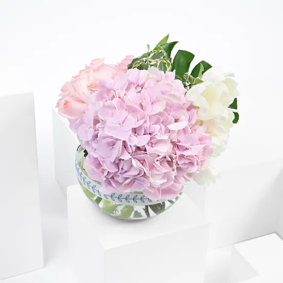 Pink & White | Glass Bowl