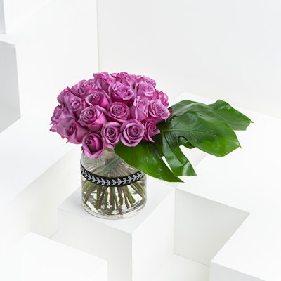 Purple & Monstera Vase