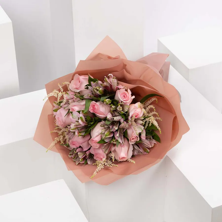 Roses & Alstroemeria | Pink Wrap  2