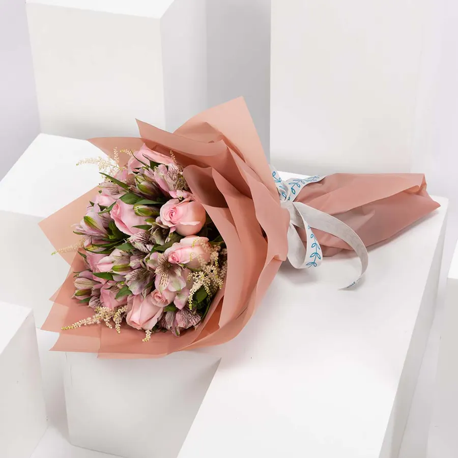 Roses & Alstroemeria | Pink Wrap  1
