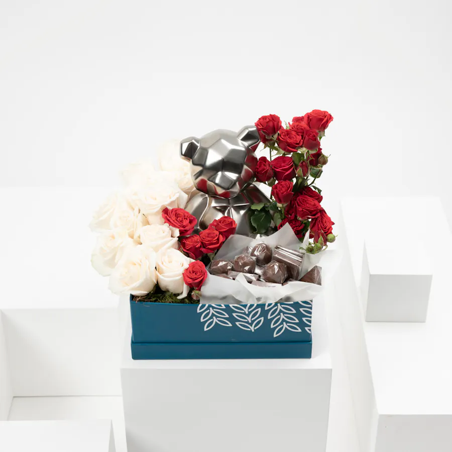 Roses and Chocolates Bear Box 1