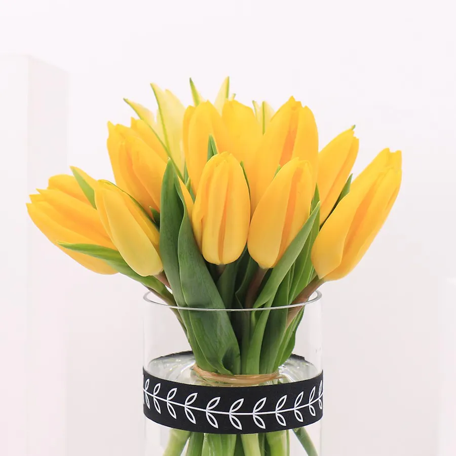 Yellow Tulip & Lily | Cylinder Vase 4