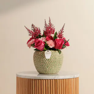 Fuchsia Fiesta Flower Vase