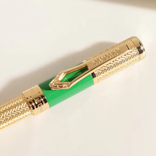 Roberto Cavalli Green Pen and Cufflinks Men's Set
