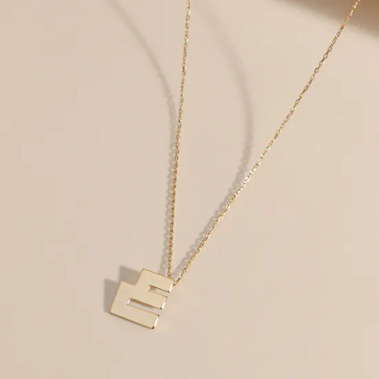 Midad Ain Kufic Letter Gold Necklace