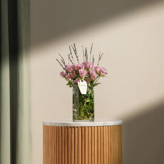 Lavender Field Flowers Vase