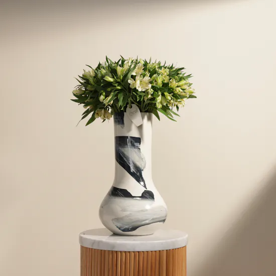 White Alstroemeria Vase