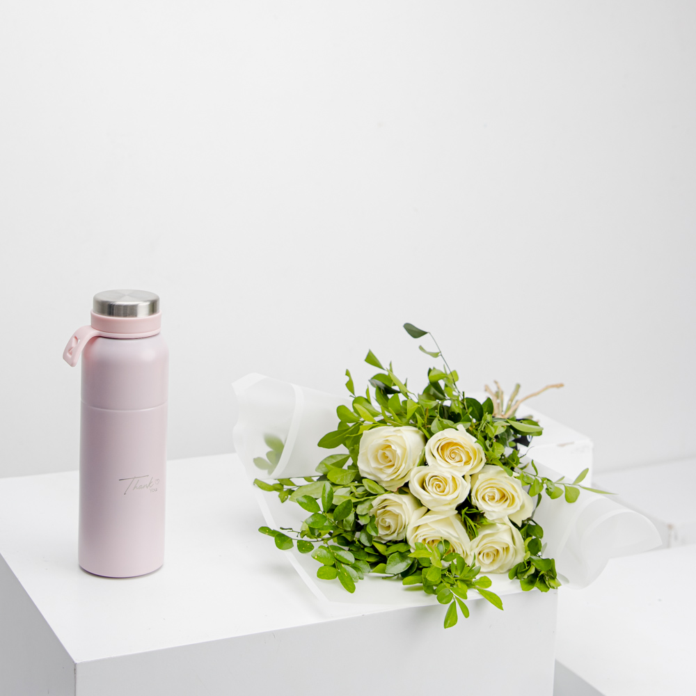 اتوم مج حراري  وردي مع ورد