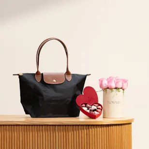 Longchamp Large Black Tote Bag | Fleur Chocolates and Flowers