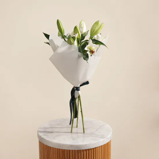 Graceful White Lilies Bouquet